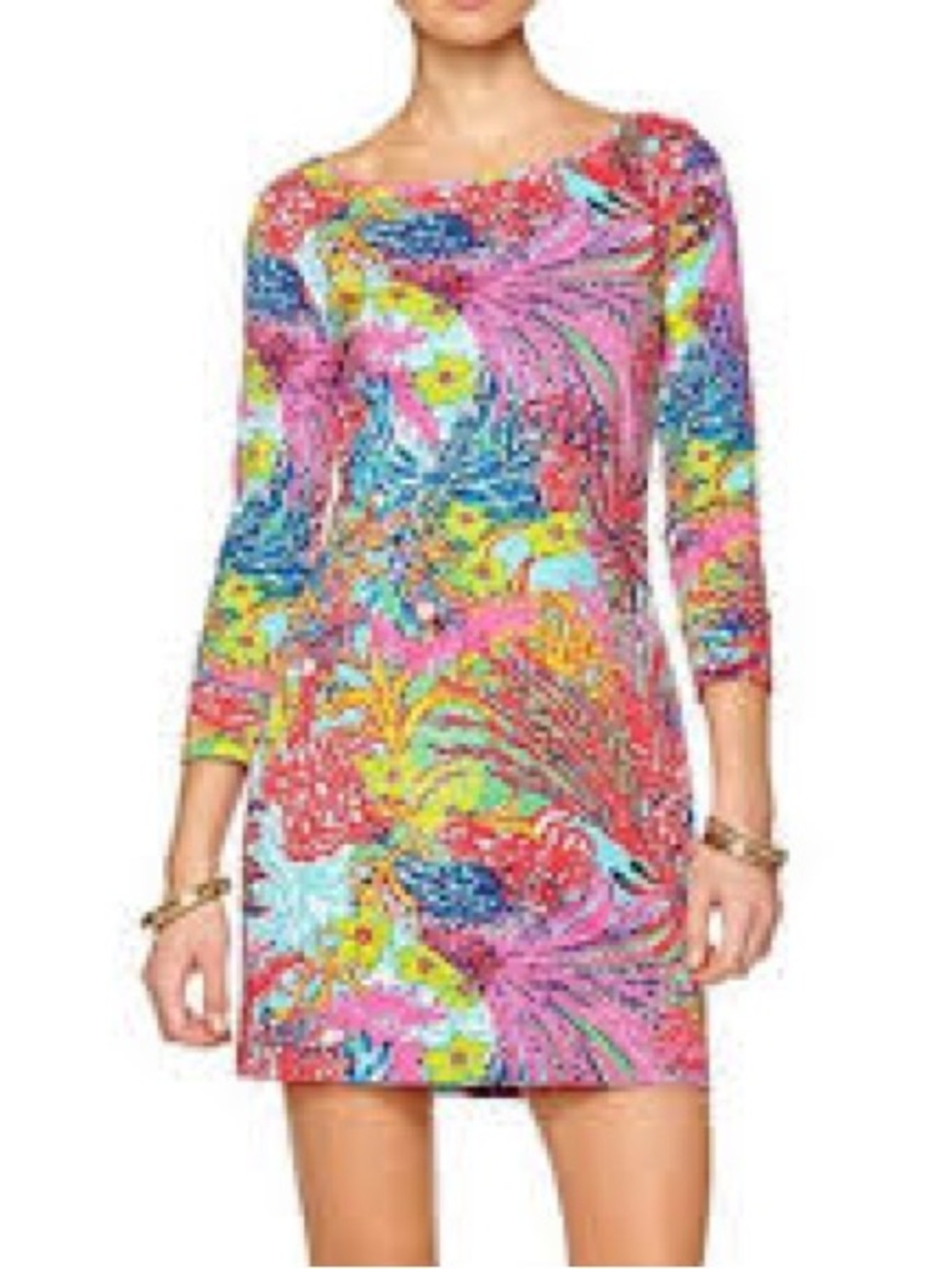 Woman’s XS vibrant Lilly Pulitzer Marlowe T-Shirt Dress: Fishing For Compliments